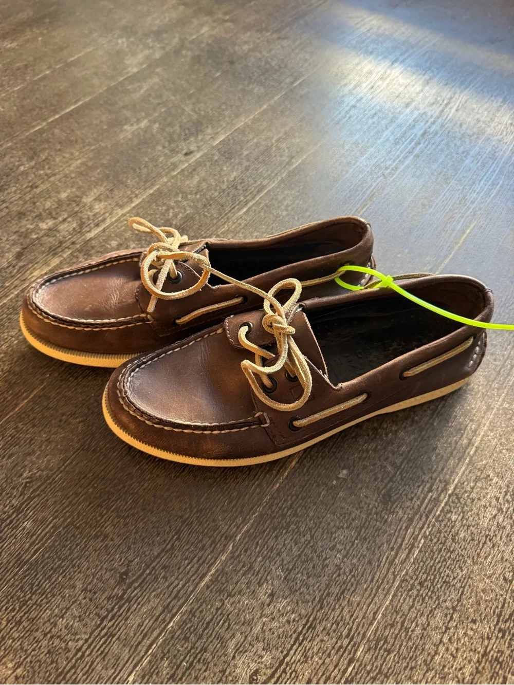 Sperry Topsider Classic Brown Leather Boat Shoes - Men's Casual Deck Shoes 7M